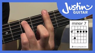 E Shape Barre Chord Grips 7 amp Min7 Guitar Lesson IM121 How to play IF Stage 2 [upl. by Fleeta]