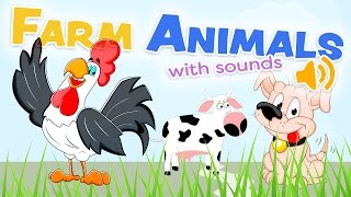 Los ANIMALES DE LA GRANJA con sonidos  Palabras en inglés y español [upl. by Htehpaj]