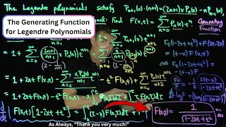 The Generating Function for the Legendre Polynomials [upl. by Castra465]