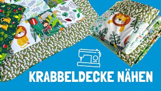 Krabbeldecke nähen  einfache Nähanleitung für eine Patchwork Babydecke [upl. by Aidas422]