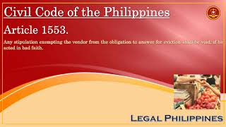 Civil Code of the Philippines Article 1553 [upl. by Millman]