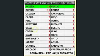 ESTATISTICAS DO 1° AO 5° PREMIO DA LOTERIA FEDERAL [upl. by Sirtimid]