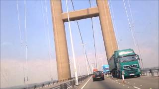 Humber Bridge Crossing dash cambest view [upl. by Hplodnar]