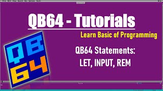 Programming Statements QB64 LET INPUT REM commands in QB64 Tutorials with Examples [upl. by Adai248]