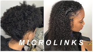 ITIP  MICROLINK Extensions on Curly Natural Hair ftYwigs [upl. by Rumery509]