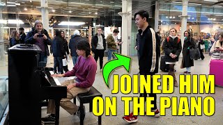 Challenged to Piano Battle Playing Despacito Duet on Public Piano  Cole Lam [upl. by Olympie]