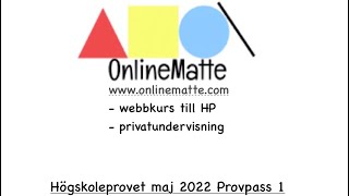 Högskoleprovet maj 2022 Provpass 1 Uppgift 23 [upl. by Adran568]