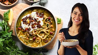 High protein antiinflammatory noodle soup aush reshteh 👩🏻‍🍳 [upl. by Marsh]