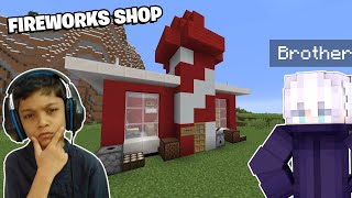 My BROTHER opened FIREWORKS SHOP for DIWALI in MINECRAFT [upl. by Eonak263]