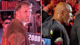 LOGAN PAUL amp MIKE TYSON LEAVE AFTER JAKE PAUL WIN… [upl. by Kenn]