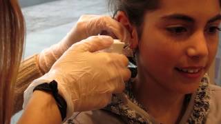 GETTING EARS DOUBLE PIERCEDEAR PIERCING EXPERIENCE Ckidz Tube [upl. by Anirbys]