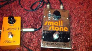 MXR 74 Phase 90 Reissue 2010 vs Electro Harmonix Small Stone 1977 [upl. by Corbin34]