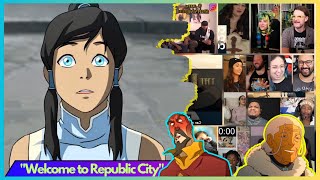 quotNew Avatarquot  The Legend of Korra Book 1 Episode 01 REACTION MASHUP [upl. by Yeoj]