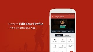 How to Edit Your Profile  The CricHeroes App [upl. by Ellenrahs]