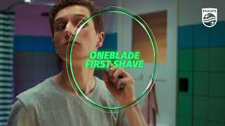 Maszynka Philips OneBlade First Shave – szybkie golenie bez podrażnień [upl. by Enirbas]