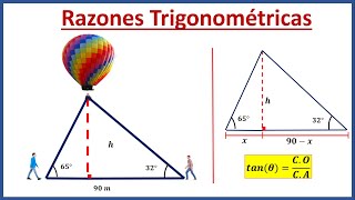 RAZONES TRIGONOMETRICAS  Problema de Aplicación  Determine la altura del Globo [upl. by Haukom]