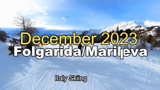 Italy Skiing Val di Sol Folgarida Marilleva 12 december 2023 [upl. by Ilohcin602]