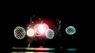 Honolulu Festival Fireworks Waikiki Beach Hawaii March 4 2012 [upl. by Eelanej610]