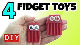 4 AWESOME DIY FIDGET TOYS HOW TO MAKE HOMEMADE FIDGETS HOW TO MAKE COOL TOYS FOR SCHOOL EASY DIYS [upl. by Iene]