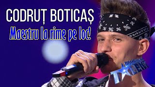 Romanii Au Talent 2022 Codrut Boticas  Maestru la rime pe loc “Esti un roman talentat” [upl. by Llennhoj]