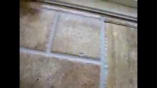 Diy Travertine tile floor installation without clogging fisher holes [upl. by Eehc]