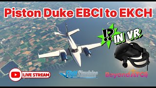 Flying the Duke from Brussels South to Kastrup in VR  MSFS2020 with BATC [upl. by Gradeigh]