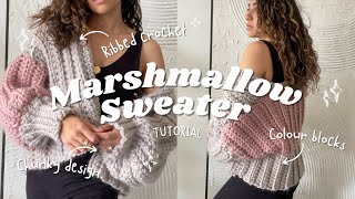 Crochet the SOFTEST chunky sweater of your dreams  DIY ribbed COZY crochet cardigan  TUTORIAL [upl. by Anitap]