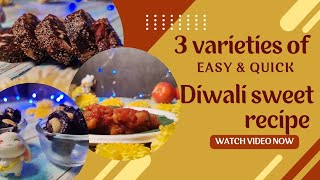 Easy amp quick Diwali sweets for beginners 🤤 must try recipes diwalisweets [upl. by Anoed]