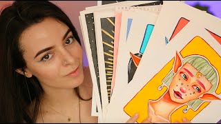 ASMR Organizing My Artwork Paper Plastic Sounds Whispers  Nymfy Official [upl. by Corell]