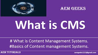 AEM Beginner 1  What is Content management SystemCMS [upl. by Nina]