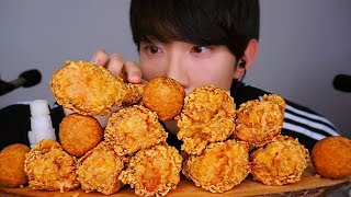 BHC 후라이드 닭다리 치킨 치즈볼 리얼사운드 먹방 ASMR FRIED CHICKEN CHEESE BALLS Social EATING SOUNDS Mukbang Show チキン [upl. by Oikim542]