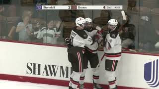 Brown vs Stonehill Mens Ice Hockey Highlights [upl. by Neumann]