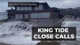 Viewer video of close calls with King Tides on Oregon Coast [upl. by Nitnelav]