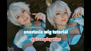 THE IDOLMSTER ANASTASIA WIG TUTORIAL  EPIC COSPLAY WIGS アイドルマスタ [upl. by Akenahc]