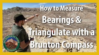 How to measure bearings amp triangulate locations with a Brunton Compass [upl. by Arahd539]