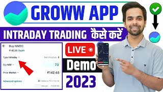 Intraday Trading in Groww App  how to buy shares in groww app  stock market for beginners in hindi [upl. by Trebornhoj]