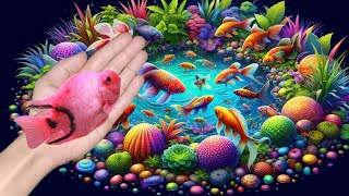 catching colorful fish ornamental fish betta fish koi fish goldfish crabs turtles [upl. by Schreibman]