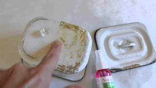 Cleaning Paint from Antique Enamelware [upl. by Eissahc]