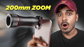 Crazy 200mm Zoom Lens for Mobile Camera 😲 200mm Super Zoom Lens for Smartphone [upl. by Drescher]