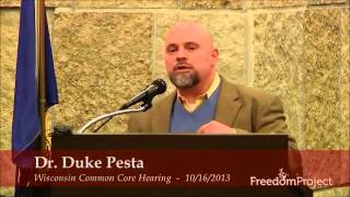 Dr Duke Pesta Testifies Against Common Core in Wisconsin  On Fire [upl. by Eimmij]