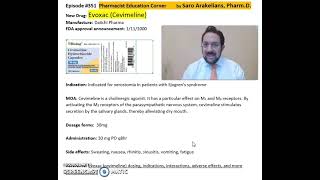 Evoxac Cevimeline for xerostomia in patients with Sjogrens syndrome [upl. by Geibel105]