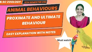 Proximate and Ultimate Behavior B Sc 5th Semester DSE Animal Behaviour and Chronobiologybsczoology [upl. by Uot729]