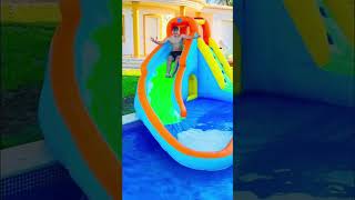 J’installe un toboggan géant dans ma piscine  🤩 2 [upl. by Haonam]