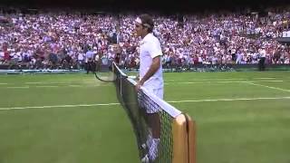 Match point Federer takes out Wawrinka  Wimbledon 2014 [upl. by Aicssej]