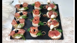 BASTANO 5 MINUTI E SONO PRONTI  ANTIPASTI DELLE FESTE TARTINE NATALIZIE [upl. by Alyahsal961]