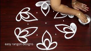 Amazing 7 x4 dots rangoli amp kolam designs  Easy creative rangoli muggulu [upl. by Hescock135]