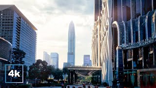 China  Shenzhen Relaxing Sunny Day walk in citys centerFutian  City Ambience  4K HDR [upl. by Araek136]