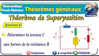 Théorèmes généraux théorème de Superposition Exercice 3 [upl. by Notslah]