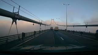 Drive across the Humber Bridge in the fog [upl. by Ainniz]