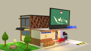 Blender 3D  Simple Police station Blender Blender3D Blenderindonesia [upl. by Sirrot]